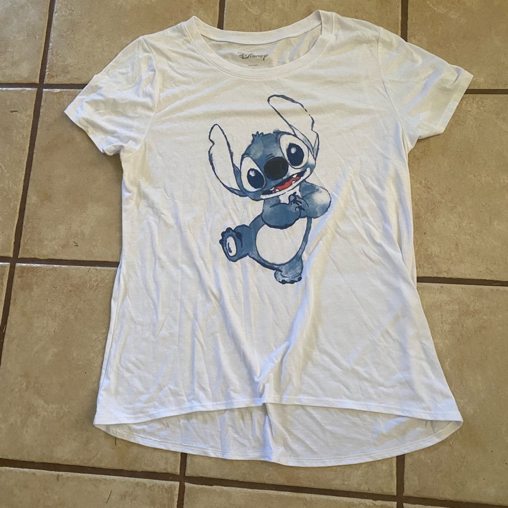 (N31) Womans White and Blue Character T-Shirt Stitch Size XXL